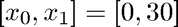 $[x_0,x_1] = [0,30]$